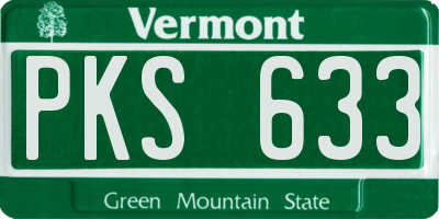 VT license plate PKS633