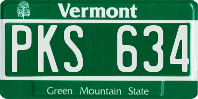 VT license plate PKS634