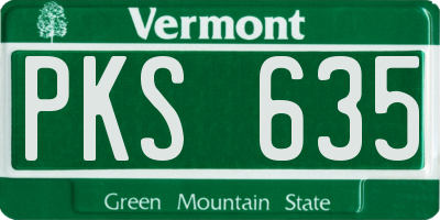 VT license plate PKS635