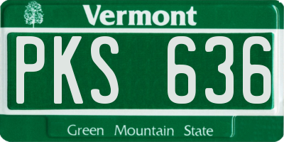VT license plate PKS636