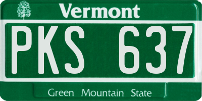 VT license plate PKS637