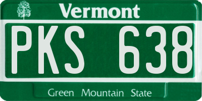 VT license plate PKS638