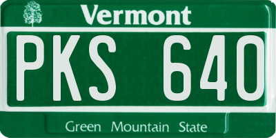 VT license plate PKS640
