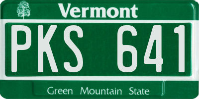 VT license plate PKS641
