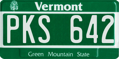 VT license plate PKS642