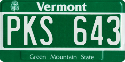 VT license plate PKS643