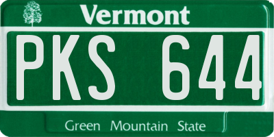 VT license plate PKS644