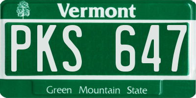 VT license plate PKS647