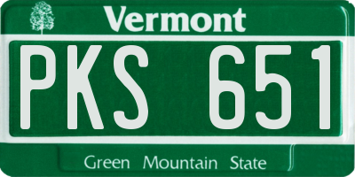 VT license plate PKS651