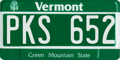 VT license plate PKS652