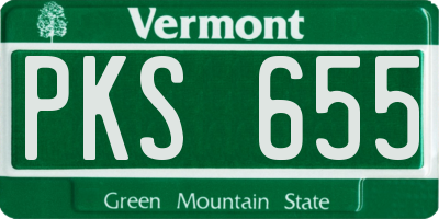VT license plate PKS655