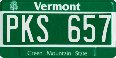 VT license plate PKS657