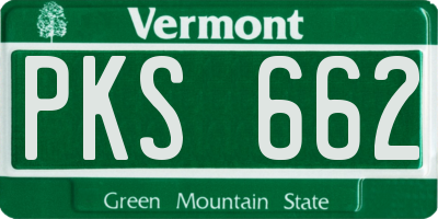 VT license plate PKS662