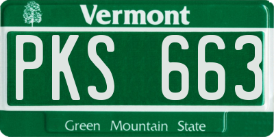VT license plate PKS663