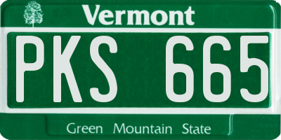 VT license plate PKS665
