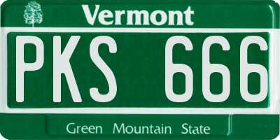 VT license plate PKS666