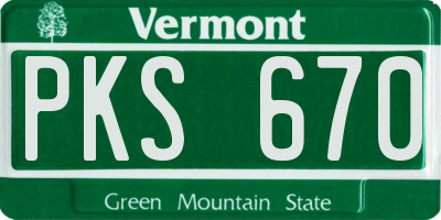 VT license plate PKS670