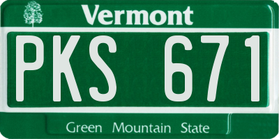 VT license plate PKS671