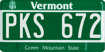 VT license plate PKS672