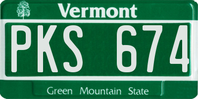 VT license plate PKS674