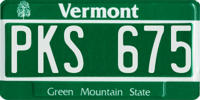 VT license plate PKS675