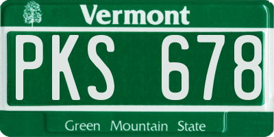 VT license plate PKS678