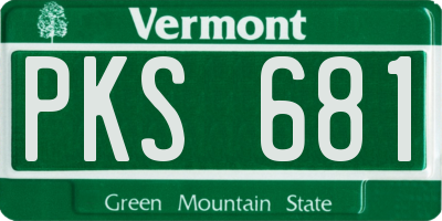 VT license plate PKS681