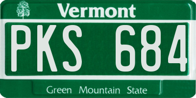 VT license plate PKS684