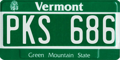 VT license plate PKS686