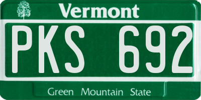 VT license plate PKS692