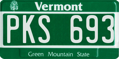 VT license plate PKS693