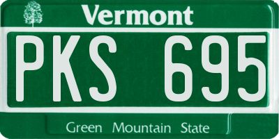 VT license plate PKS695