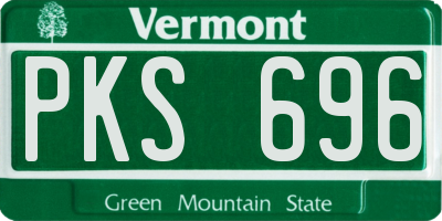 VT license plate PKS696