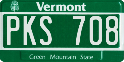 VT license plate PKS708
