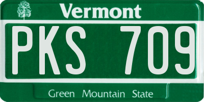 VT license plate PKS709