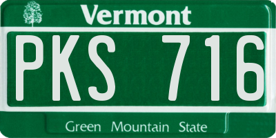 VT license plate PKS716