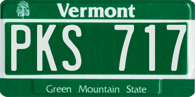 VT license plate PKS717