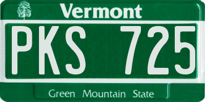 VT license plate PKS725