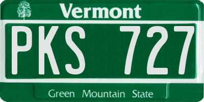 VT license plate PKS727