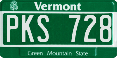 VT license plate PKS728