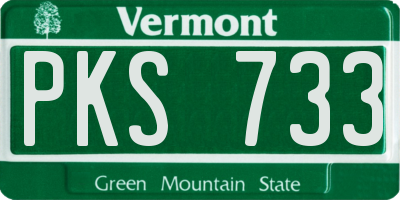 VT license plate PKS733