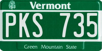 VT license plate PKS735