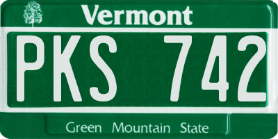 VT license plate PKS742