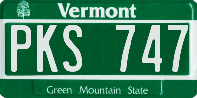 VT license plate PKS747