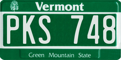 VT license plate PKS748