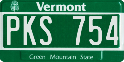 VT license plate PKS754