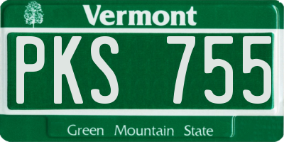 VT license plate PKS755