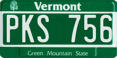 VT license plate PKS756