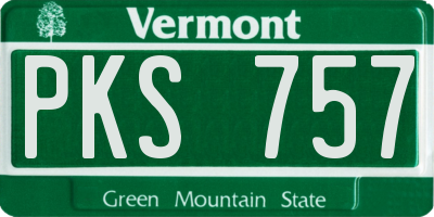 VT license plate PKS757