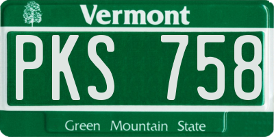 VT license plate PKS758